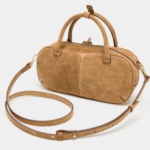 ZARA SUEDE LEATHER BOWLING BAG